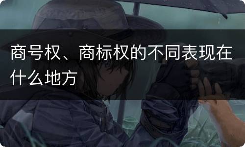 商号权、商标权的不同表现在什么地方
