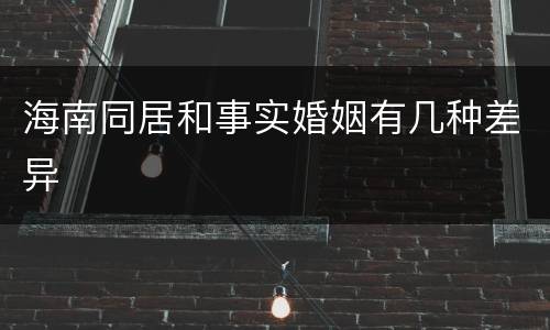 海南同居和事实婚姻有几种差异