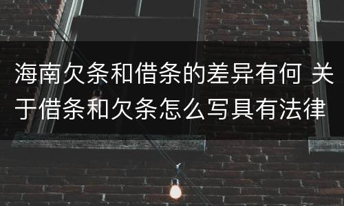 海南欠条和借条的差异有何 关于借条和欠条怎么写具有法律效应