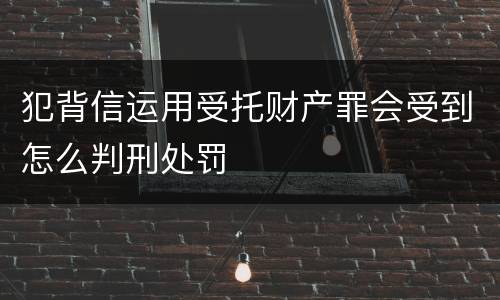 犯背信运用受托财产罪会受到怎么判刑处罚
