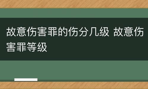 故意伤害罪的伤分几级 故意伤害罪等级