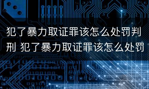 犯了暴力取证罪该怎么处罚判刑 犯了暴力取证罪该怎么处罚判刑多久