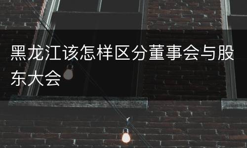 黑龙江该怎样区分董事会与股东大会