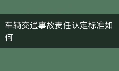 车辆交通事故责任认定标准如何