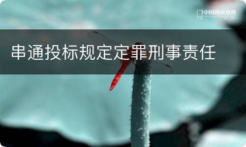 串通投标规定定罪刑事责任