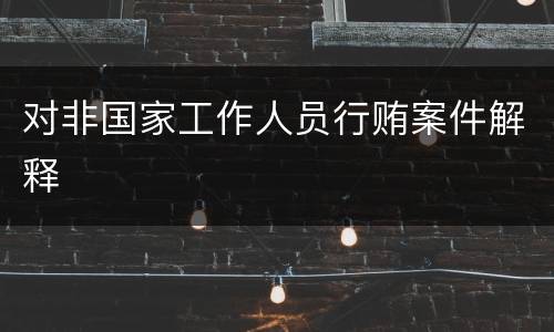 对非国家工作人员行贿案件解释