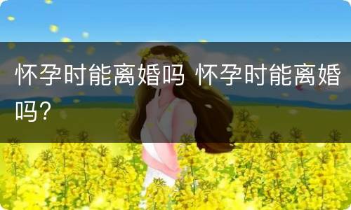 怀孕时能离婚吗 怀孕时能离婚吗?