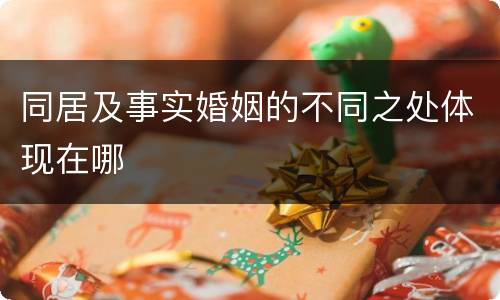 同居及事实婚姻的不同之处体现在哪