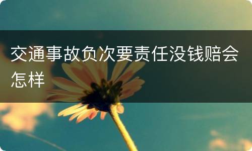 交通事故负次要责任没钱赔会怎样