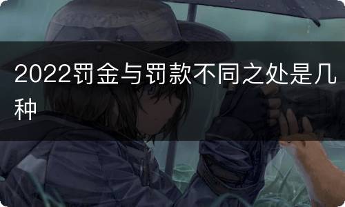 2022罚金与罚款不同之处是几种