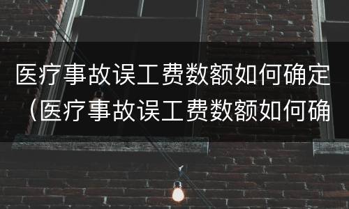 医疗事故误工费数额如何确定（医疗事故误工费数额如何确定标准）