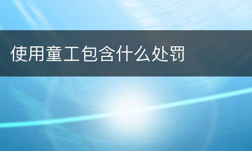 使用童工包含什么处罚