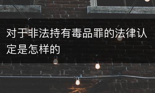 对于非法持有毒品罪的法律认定是怎样的