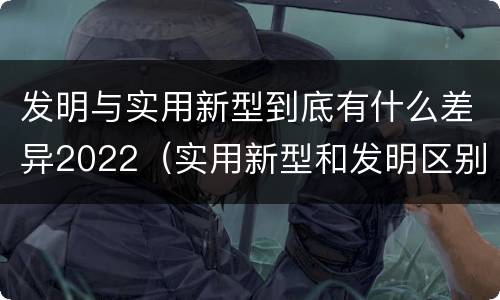 发明与实用新型到底有什么差异2022（实用新型和发明区别）