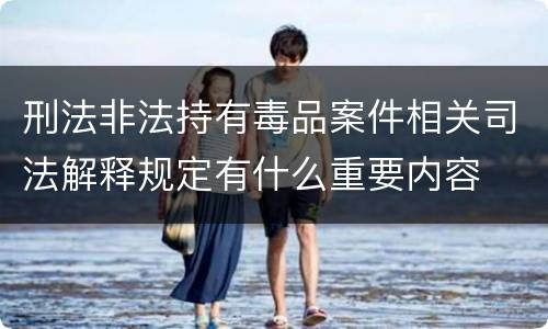 刑法非法持有毒品案件相关司法解释规定有什么重要内容