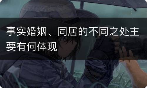 事实婚姻、同居的不同之处主要有何体现