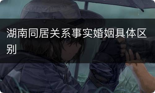 湖南同居关系事实婚姻具体区别