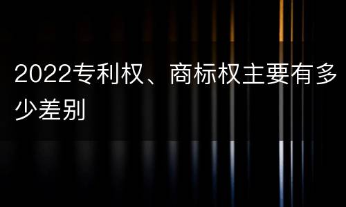 2022专利权、商标权主要有多少差别