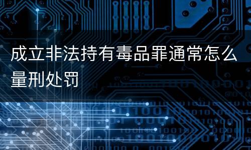成立非法持有毒品罪通常怎么量刑处罚