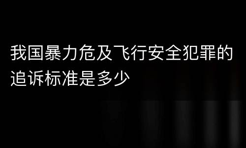 我国暴力危及飞行安全犯罪的追诉标准是多少