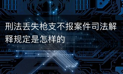 刑法丢失枪支不报案件司法解释规定是怎样的