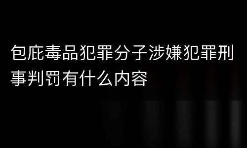 包庇毒品犯罪分子涉嫌犯罪刑事判罚有什么内容
