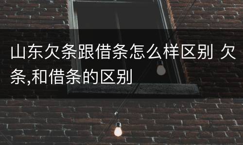 山东欠条跟借条怎么样区别 欠条,和借条的区别