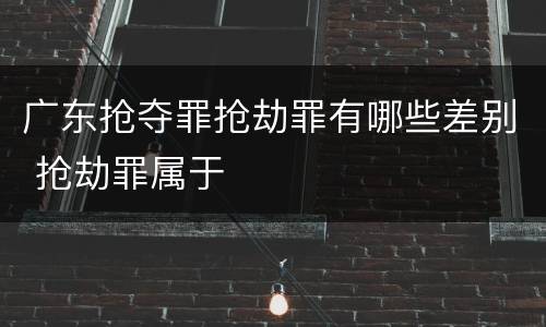 广东抢夺罪抢劫罪有哪些差别 抢劫罪属于