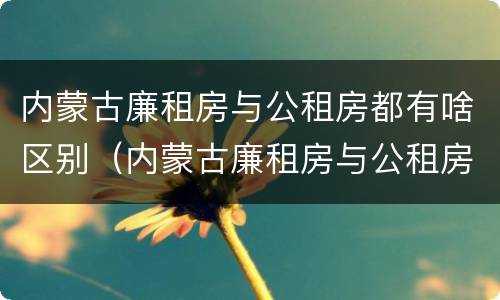 内蒙古廉租房与公租房都有啥区别（内蒙古廉租房与公租房都有啥区别呢）