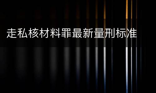 走私核材料罪最新量刑标准