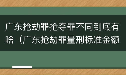 广东抢劫罪抢夺罪不同到底有啥（广东抢劫罪量刑标准金额）