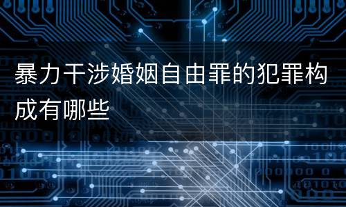 暴力干涉婚姻自由罪的犯罪构成有哪些