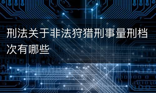 刑法关于非法狩猎刑事量刑档次有哪些