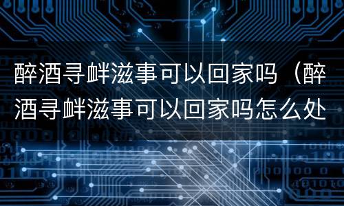 醉酒寻衅滋事可以回家吗（醉酒寻衅滋事可以回家吗怎么处理）