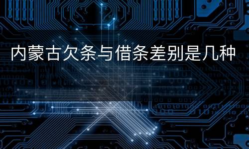 内蒙古欠条与借条差别是几种