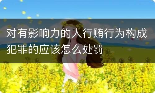 对有影响力的人行贿行为构成犯罪的应该怎么处罚