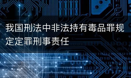 我国刑法中非法持有毒品罪规定定罪刑事责任