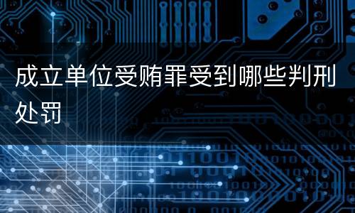 成立单位受贿罪受到哪些判刑处罚