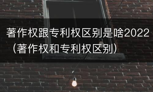 著作权跟专利权区别是啥2022（著作权和专利权区别）