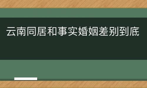 云南同居和事实婚姻差别到底