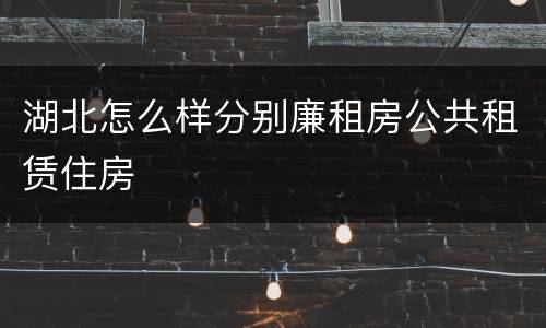 湖北怎么样分别廉租房公共租赁住房