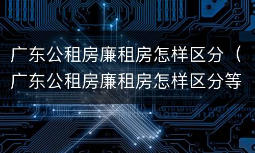 广东公租房廉租房怎样区分（广东公租房廉租房怎样区分等级）