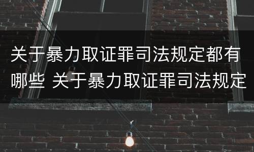 关于暴力取证罪司法规定都有哪些 关于暴力取证罪司法规定都有哪些问题