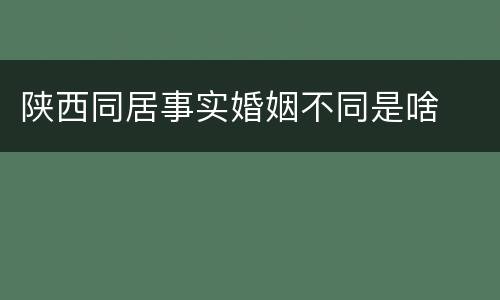 陕西同居事实婚姻不同是啥