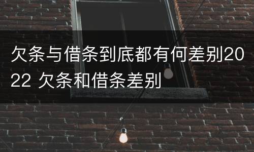 欠条与借条到底都有何差别2022 欠条和借条差别