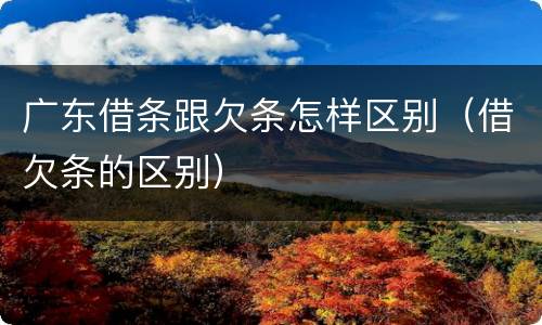 广东借条跟欠条怎样区别（借欠条的区别）