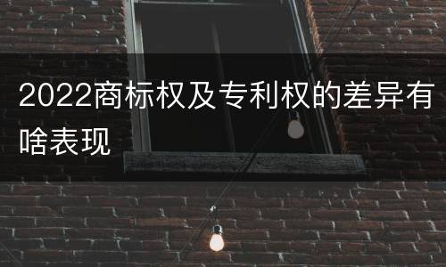 2022商标权及专利权的差异有啥表现