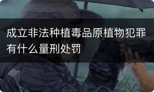 成立非法种植毒品原植物犯罪有什么量刑处罚