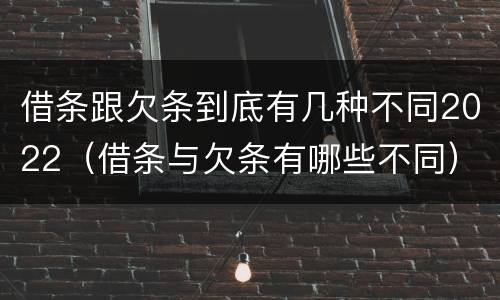 借条跟欠条到底有几种不同2022（借条与欠条有哪些不同）