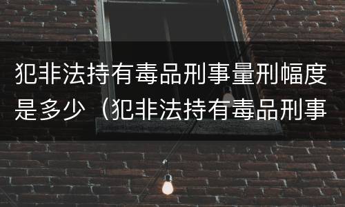 犯非法持有毒品刑事量刑幅度是多少（犯非法持有毒品刑事量刑幅度是多少倍）